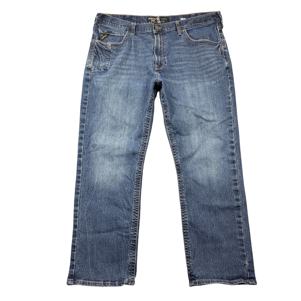 Ariat Rebar M4 Relaxed Boot Jeans Mens 42x32 Blue Denim Workwear Stretch Western